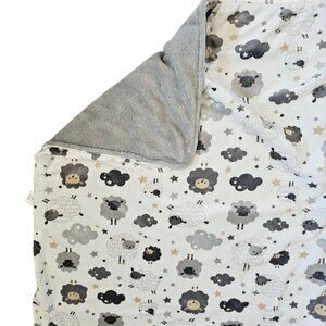 Parents Choice Gray White Sheep Baby Blanket Security Lovey Plush Star Walmart‎